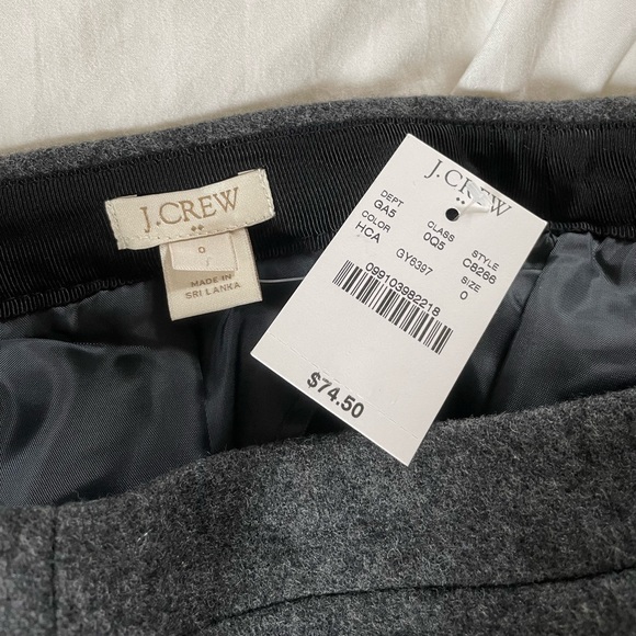 J. Crew Gray Wool Skirt Size 0 - Picture 3 of 3